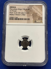 NGC Authentic Ancient Judea “Widow Mite?? 135-37BC