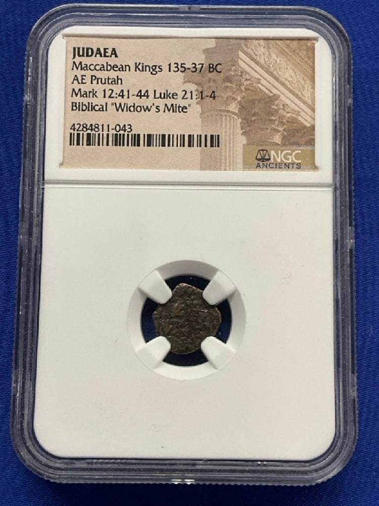 NGC Authentic Ancient Judea “Widow Mite?? 135-37BC (1 of 2)