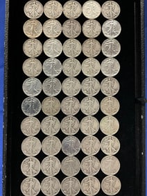 (50) U.S. Walking Liberty Silver Half Dollars