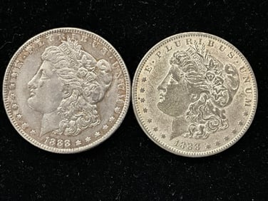 (2) 1888 U.S. Morgan Silver Dollars