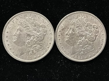 (2) 1885 U.S. Morgan Silver Dollars