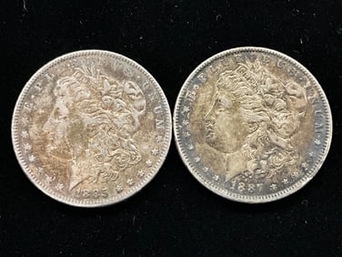 1885-P, 1887-P Morgan Silver Dollars