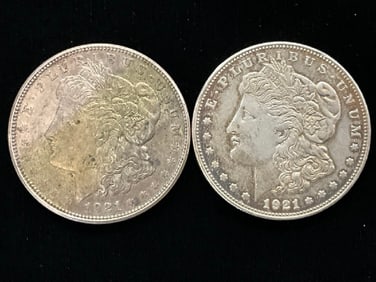 1921-S, 1921-D Morgan Silver Dollars