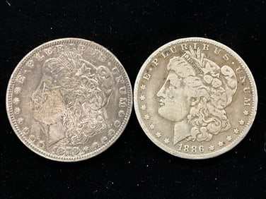 1879-P, 1886-O Morgan Silver Dollars