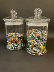 Collection of Vintage Marbles in (2) Large Jars