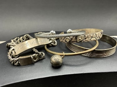 6 pcs Sterling Silver Bracelets