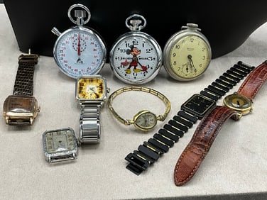 Estate Collection of Stop Watches and Wristwatches