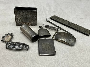 Estate Compiled Sterling Silver Objects and Jewelry Lot