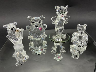 Lot of (4) Swarovski & Signed Iris Arc Crystal