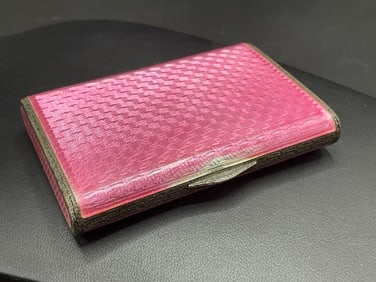 Sterling Silver Pink Enameled Compact
