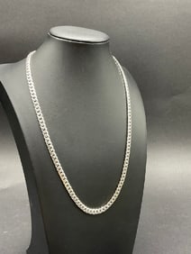 9K (375) White Gold Cuban Link 20" Necklace