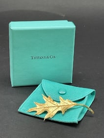 Tiffany & Co 14K YG Oak Leaf