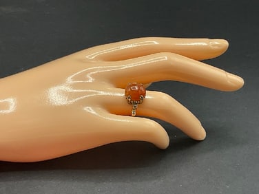14K Carnelian Cabochon Ring