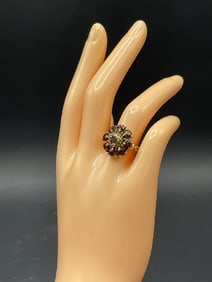 14K Yellow Gold Garnet Ring