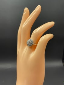 14K WG Diamond Cluster Ring Size