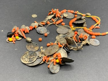 Antique Coin Necklace Foreign and American