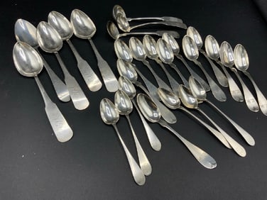 Estate Compiled American Coin Silver Flatware