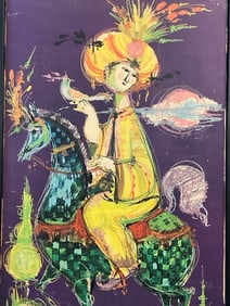 Fischer Forlag 1961 Danish 1001 Nights Performance Poster Bjorn Winblad