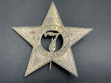 Civil War Sergeant Major W. P. Tisdel 7th Ohio Silver Star Medal