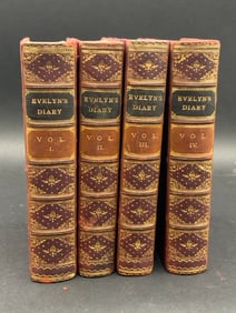 1859 Four (4) Volume Set " Diary and Correspondence of John Evelyn