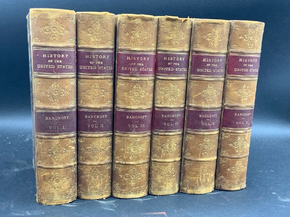 History of The United States 6 Vol. Bancroft 1888: History of The United States 6 Vol. Bancroft 1888. Appleton Press. Leather bound set with marble boards.