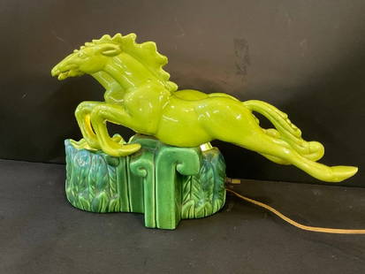 Royal Haeger 1960S Double Running Jumping Horse Ceramic Table Lamp: Royal Haeger 1960S Double Running Jumping Horse Ceramic Table Lamp.Dimensions 11”H x 11”W x 6”DPlease see photograph Preview
