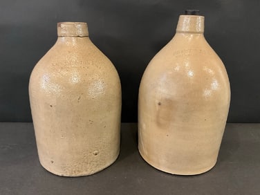 (2) Brady & Ryan Stoneware Jugs, Ellenville NY