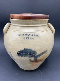 H & G NASH, Utica Stoneware Crock