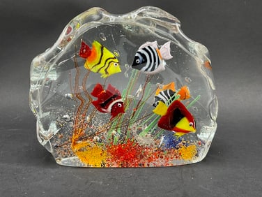 Hand Blown Murano Glass Fish Aquarium