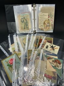 Huge Lot of (89) Antique Sewing Machine Related Trade Cards Paper Ephemera