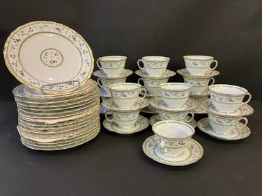 Artois Vert by Bernardaud Limoges Porcelain Dinneware (48 Pieces)