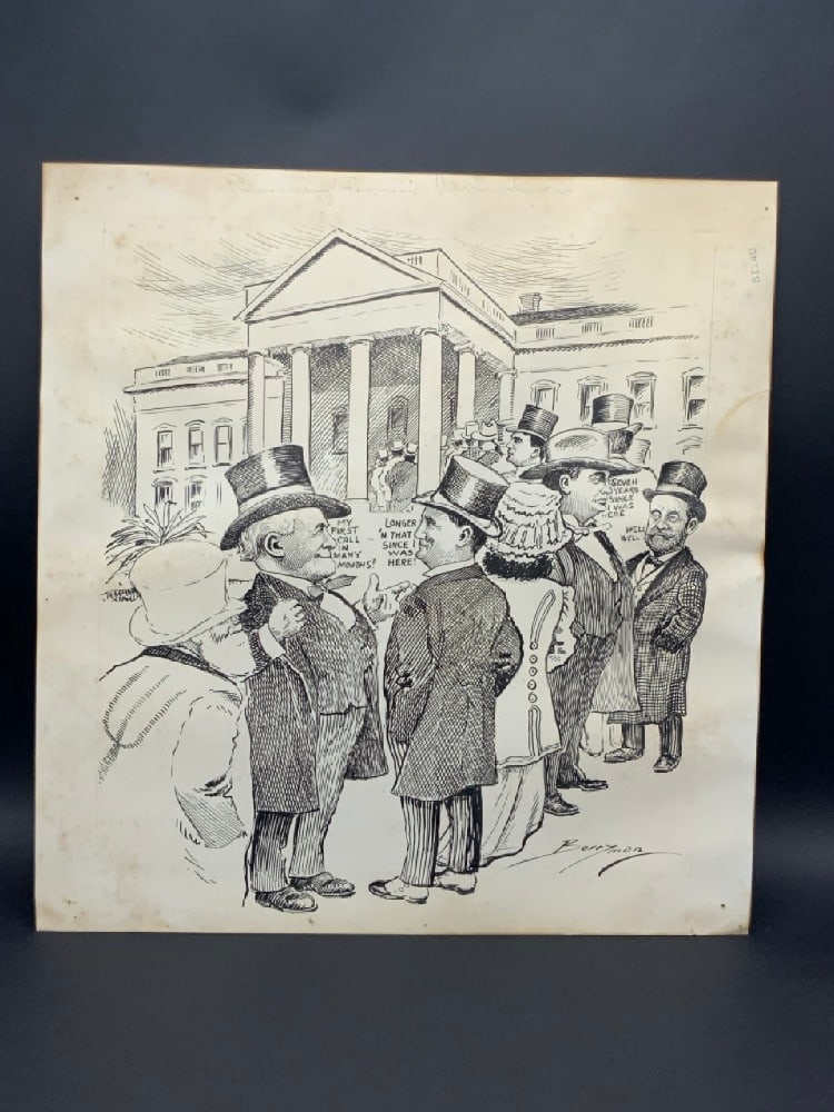 President Taft Political Cartoon by Clifford K. Berryman.  Pen in Ink (1 of 5)
