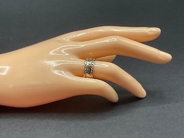 14K Yellow Gold Wide Band Ring