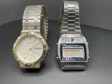 Helbros and Pulsar Digital Vintage Wristwatches