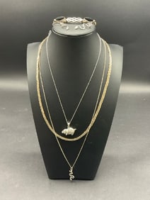 Sterling Silver Necklaces, Bracelet,and Earrings