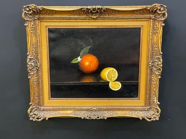 Oil on Canvas Still Life Fresh Lemons and Oranges