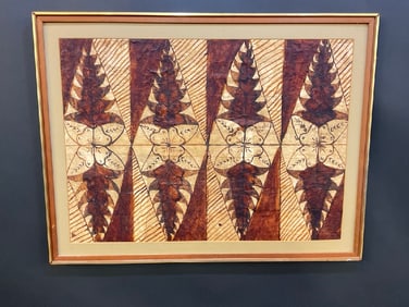 Large African Bark Cloth Painting