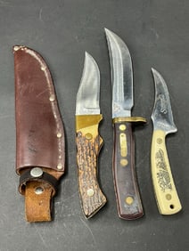 Collection of (3) Schrade Knives