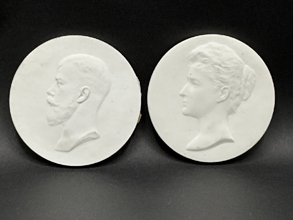 Imperial Russian Porcelain Plaques Tzar Nicholas II and Alexandra 1912 (1 of 8)