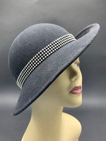 Don Anderson  Geo.W.Bollman &Co.,Inc Black Wool Felt Hat with Rhinestones