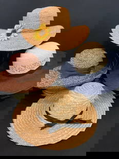 Vintage Four (4) Designer Summer Straw Hats: Four (4) Designer Summer Straw Hats Including Talbots, Lord and Taylor and The Walking Co.Good Condition, Please See Photograph Preview Dimensions: 7”-7 1/2” D