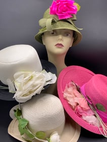 Vintage Designer Floral Spring Hats