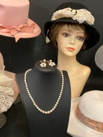 14K Pearl Necklace and Earrings