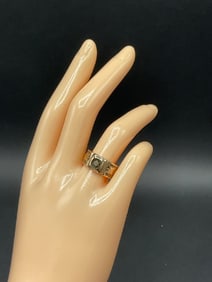 10K Rose and Yellow Gold Diamond Antique Ring