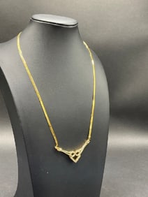 14K Yellow Gold Diamond Necklace