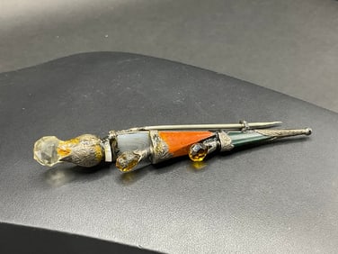 Antique Scottish Agate Kilt Pin