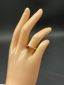 14K Gold Ruby and Diamond Ring