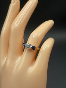 Antique Diamond and Blue Sapphire Ring