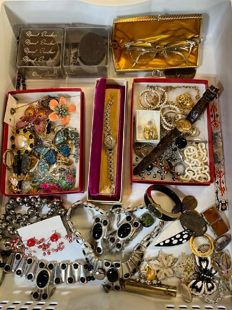 Costume Jewelry Lot with Marcel Boucher Watches (1 of 8)