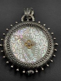 Barbara Bixby 18K/925 Mother-of-Pearl Pocket Watch